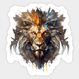 Lion Portrait Animal Painting Wildlife Outdoors Adventure Sticker